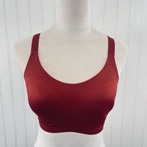 Victoria’s Secret  VSX Lightweight Mesh Sports Bra Cross Back Brown Red 34D/D75